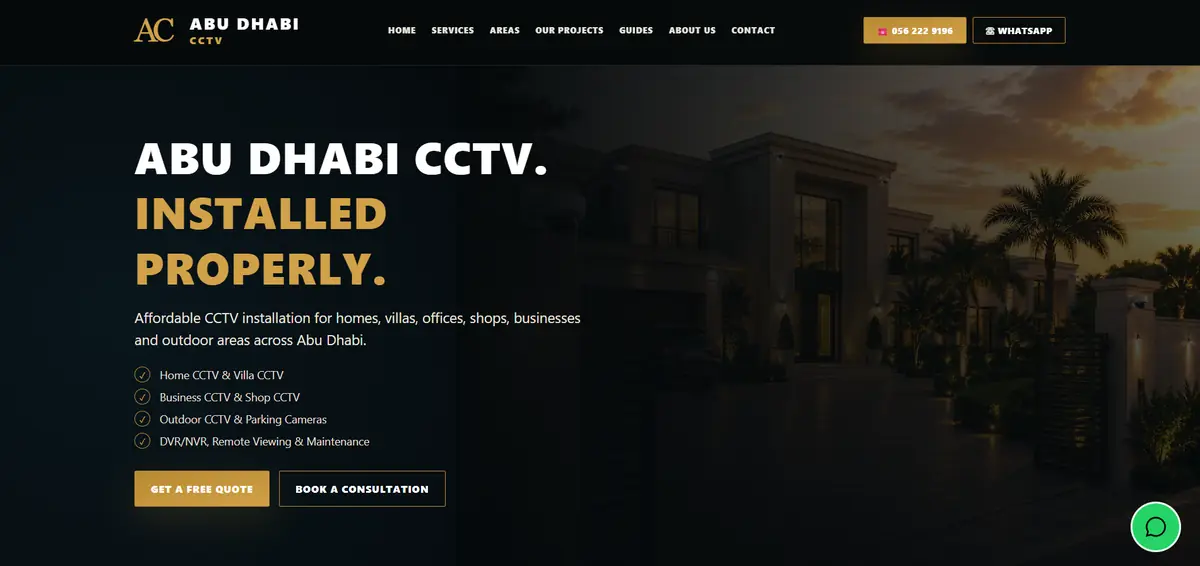 Abu Dhabi CCTV website, designed by Dubai Website Designers