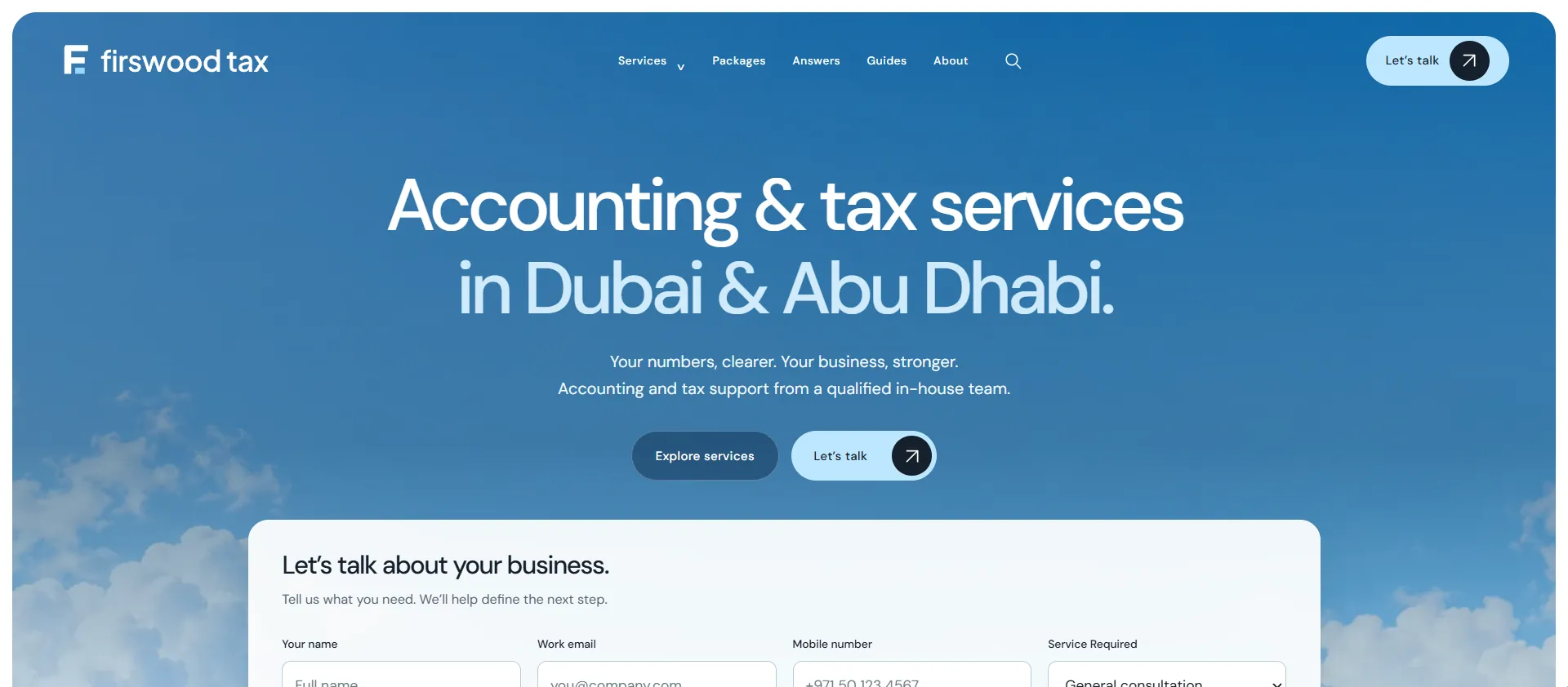 Firswood Tax website, designed by Dubai Website Designers